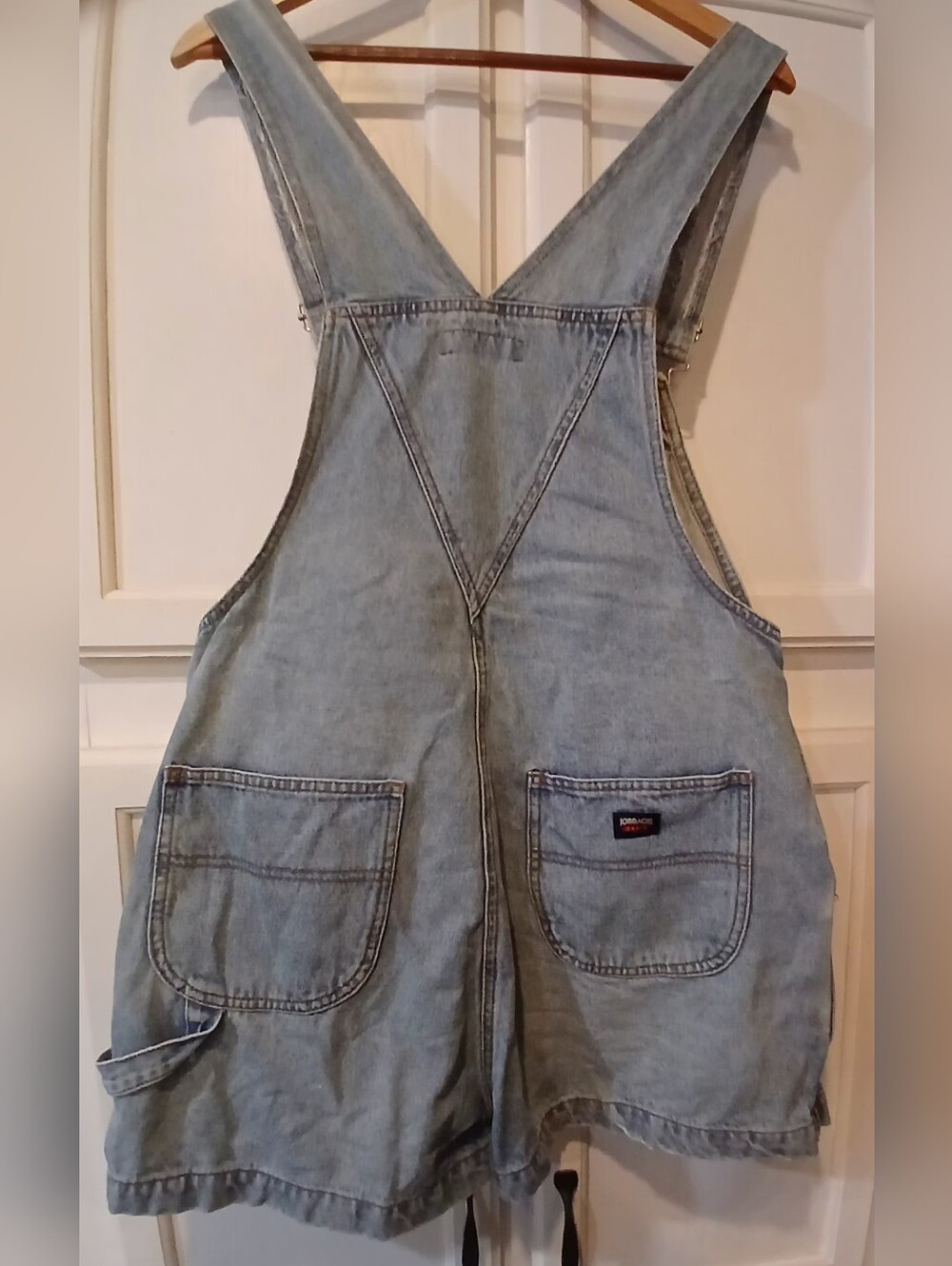 Vintage Jordache Denim Skort Overalls, Pockets, Adjustable Straps, Size 34 Waist - Picture 2 of 4